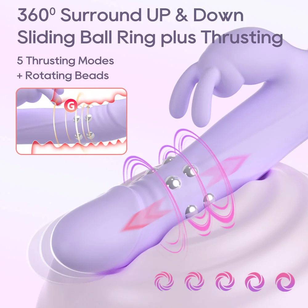 rabbit vibrator rotating beads UAE close view
