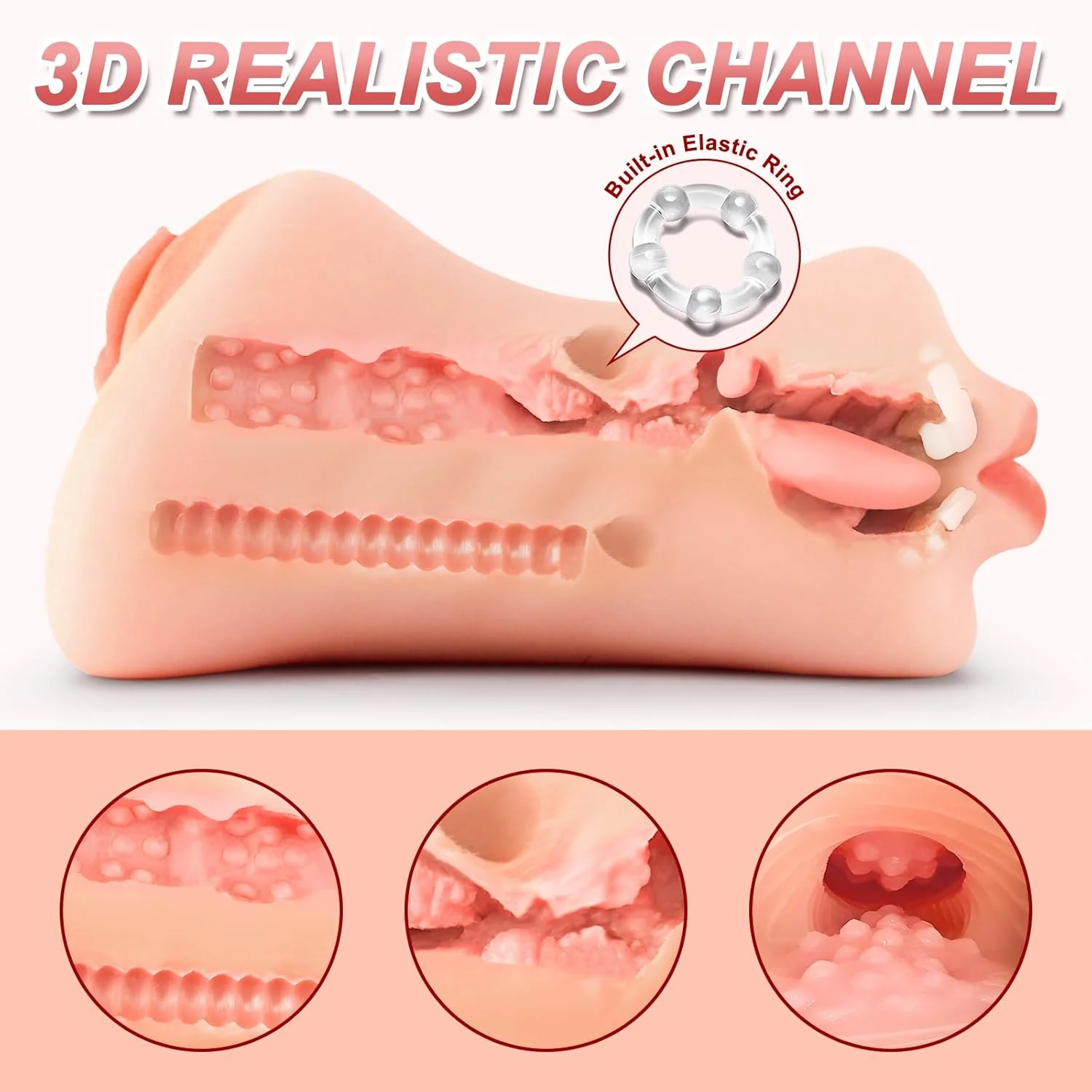 multi channel grip masturbator close view